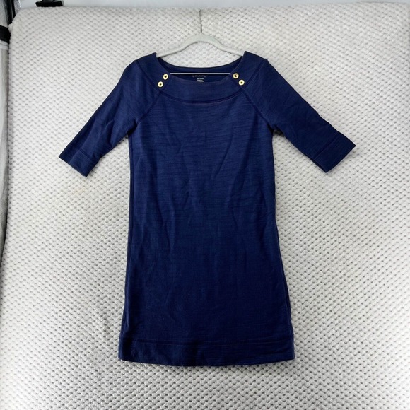Lilly Pulitzer Dresses & Skirts - Lilly Pulitzer Cassie Knit Dress Gold Button‎ Detail 100% Cotton Casual Comfy XS